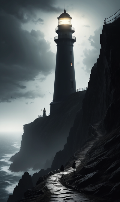 The treacherous path to Anagoge Island's lighthouse